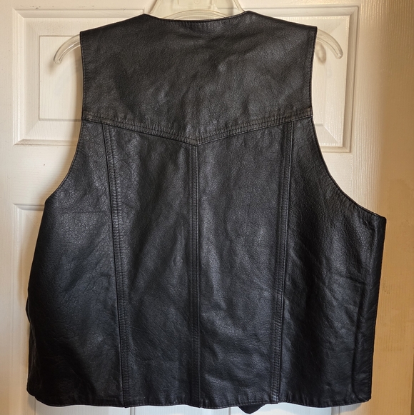 Mens Hudson Black Leather Genuine Leather Vest Size 44 Excellent Condition - Picture 3 of 7
